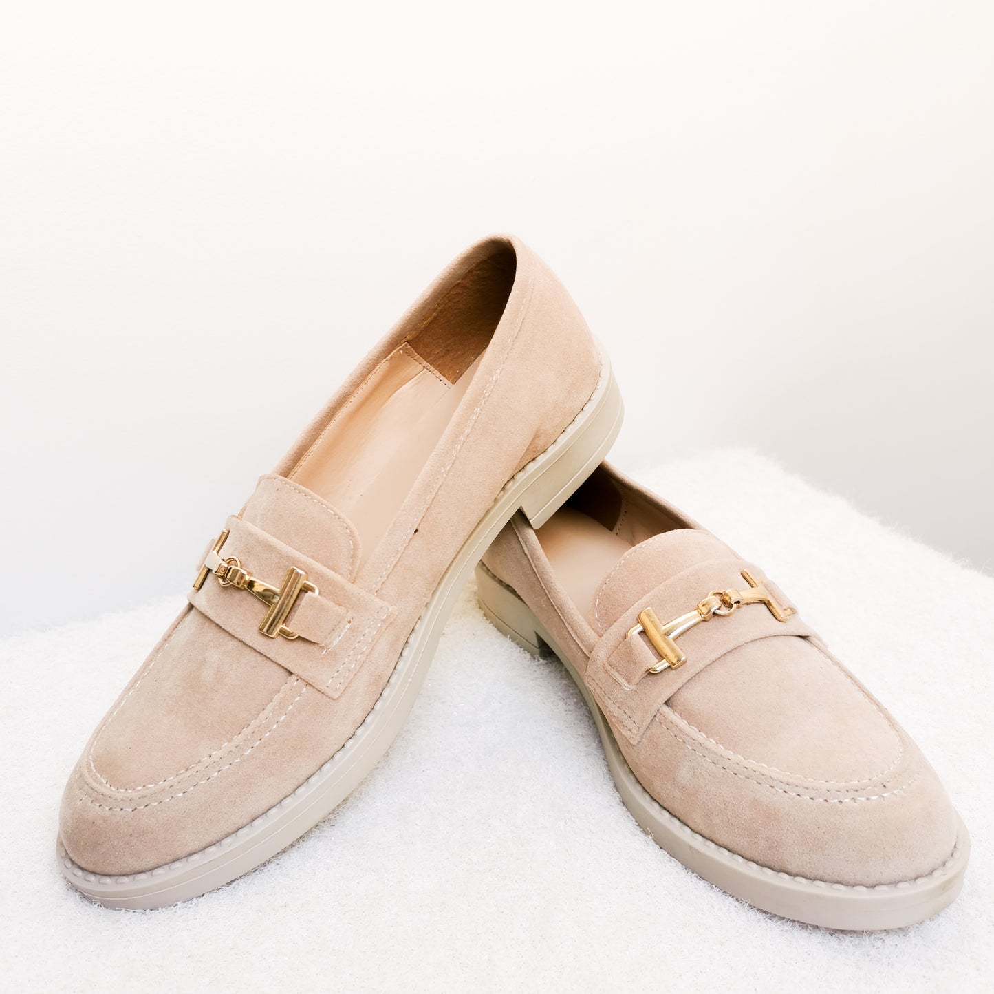 Moccassin - Beige Avec Boucle Daim