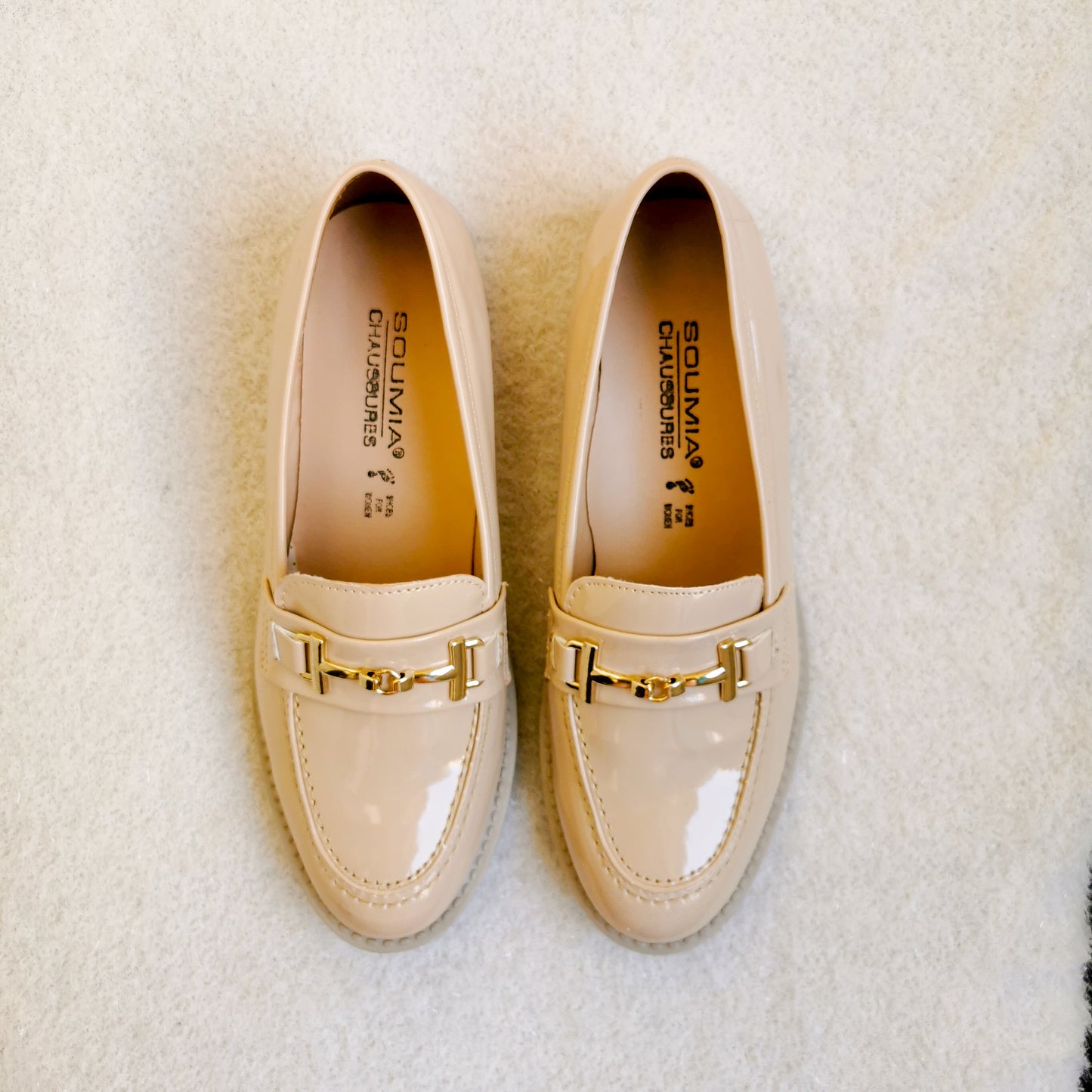 Moccassin - Beige Avec Boucle Glacé