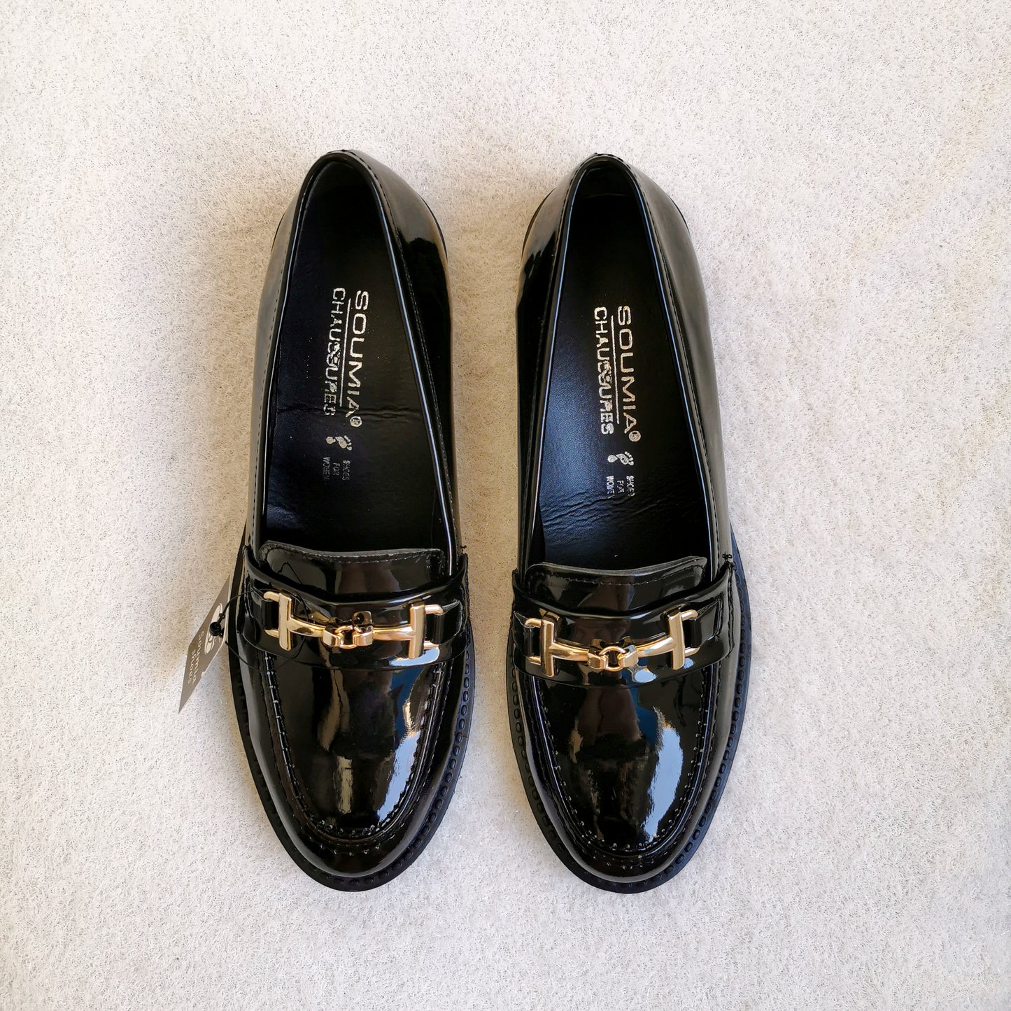 Moccassin - Noir Glacé Avec Boucle