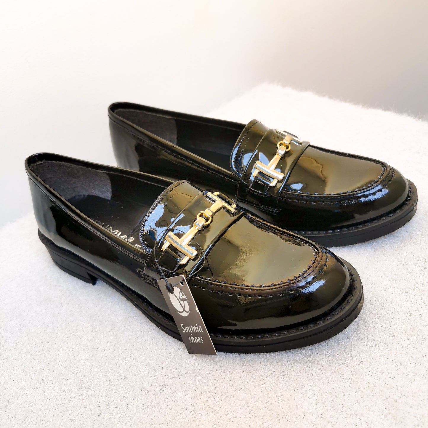 Moccassin - Noir Glacé Avec Boucle