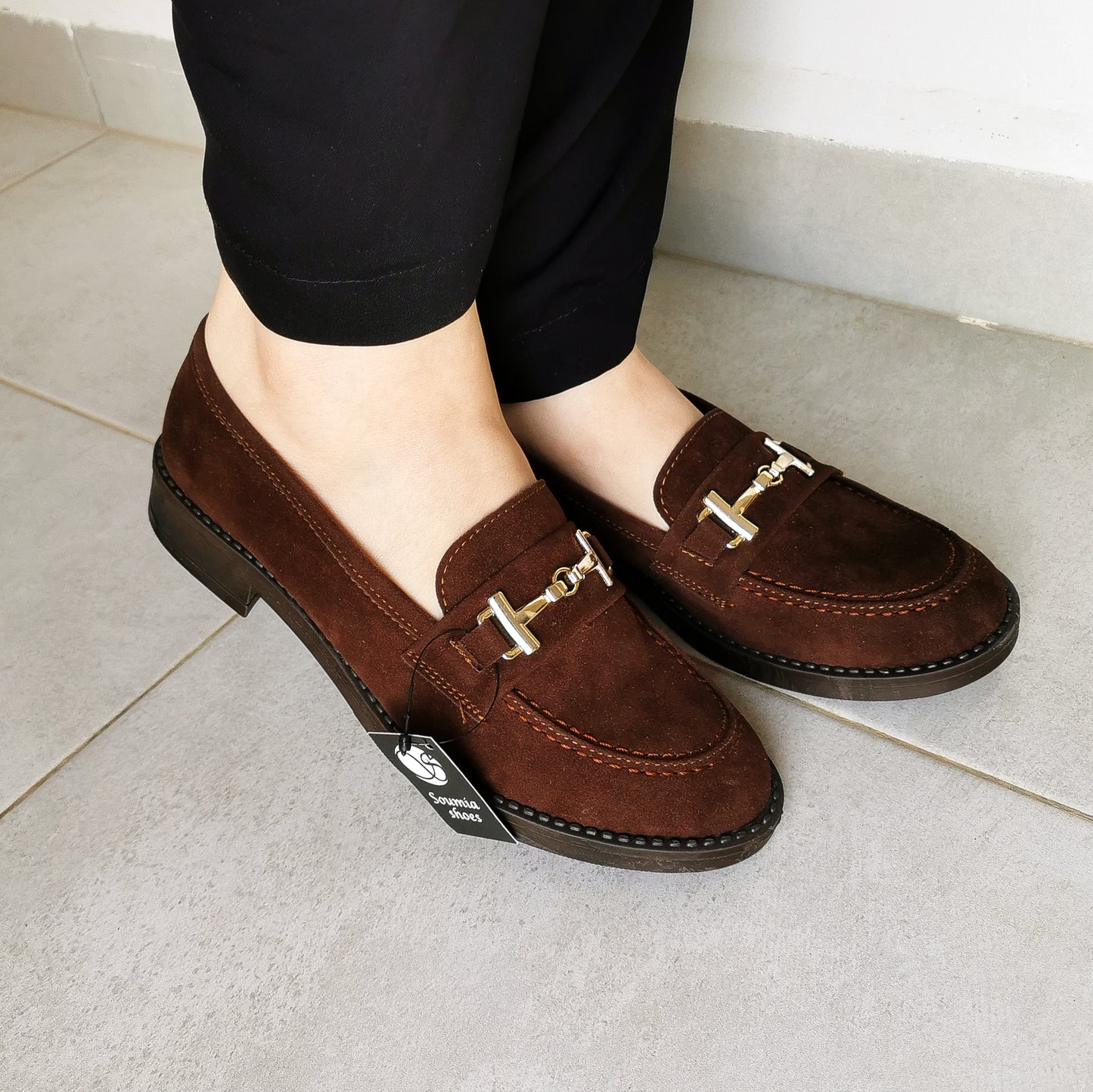 Moccassin - Marron Avec Boucle Daim