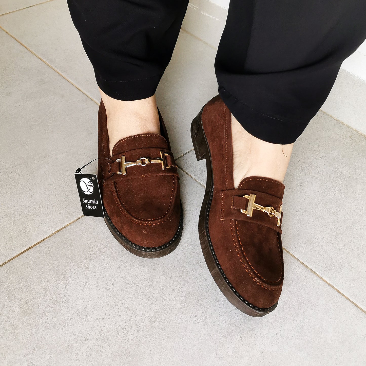 Moccassin - Marron Avec Boucle Daim