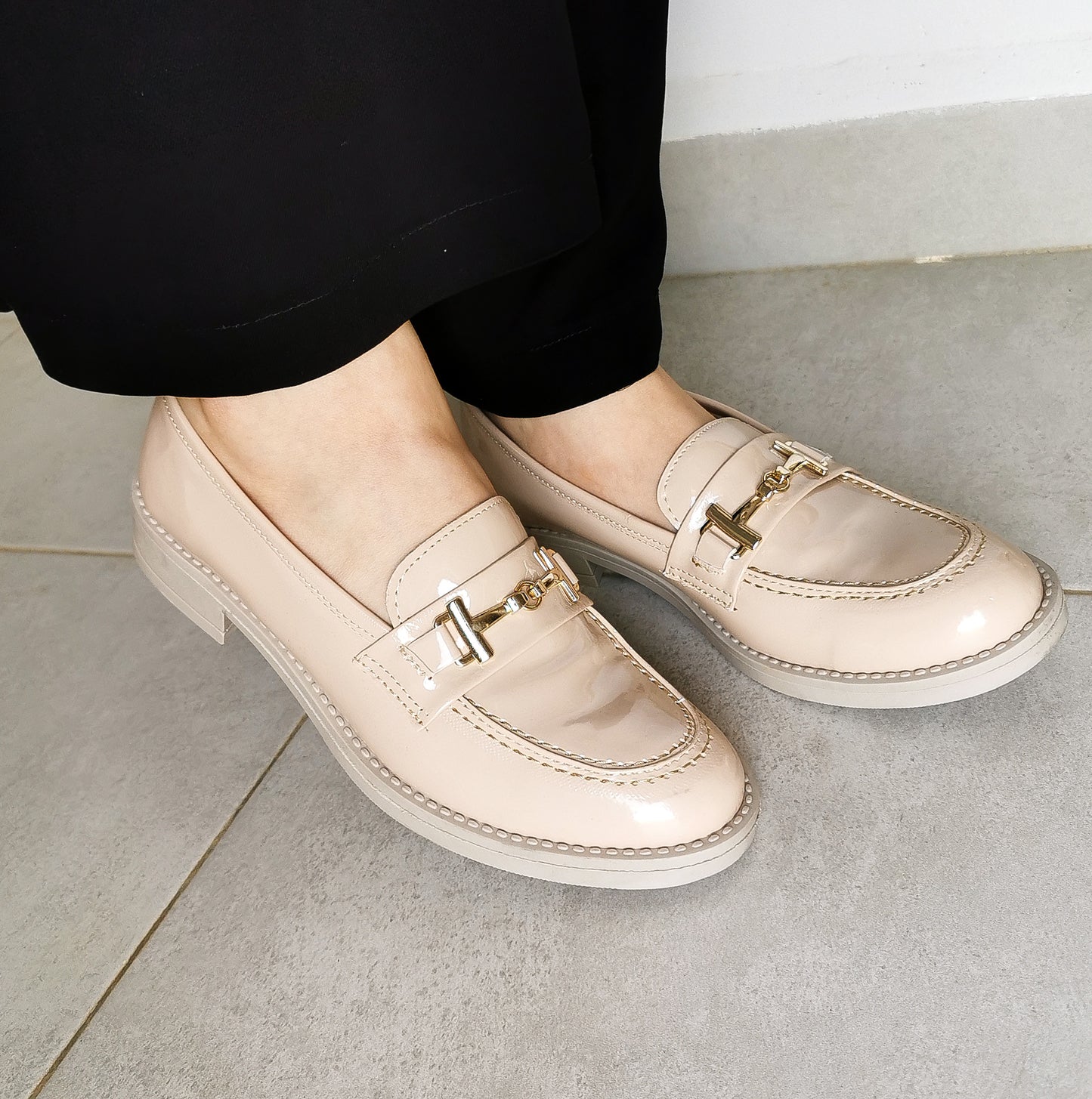 Moccassin - Beige Avec Boucle Glacé