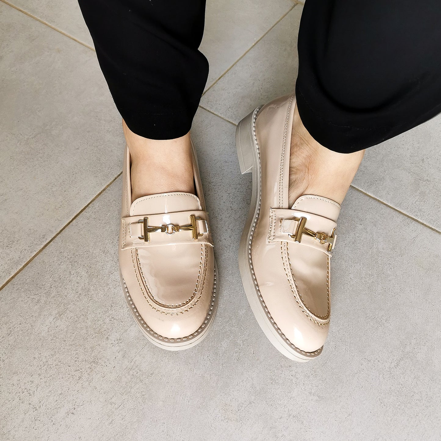 Moccassin - Beige Avec Boucle Glacé