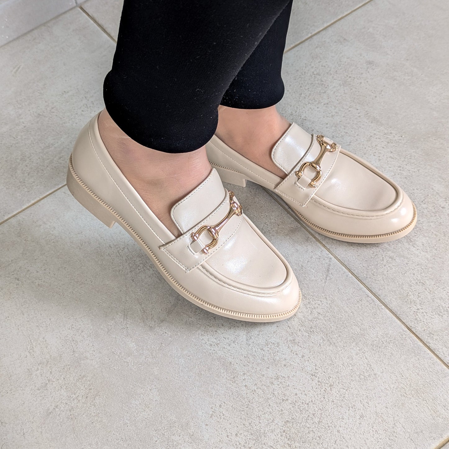 Moccassin New - Beige Clair Avec Boucle