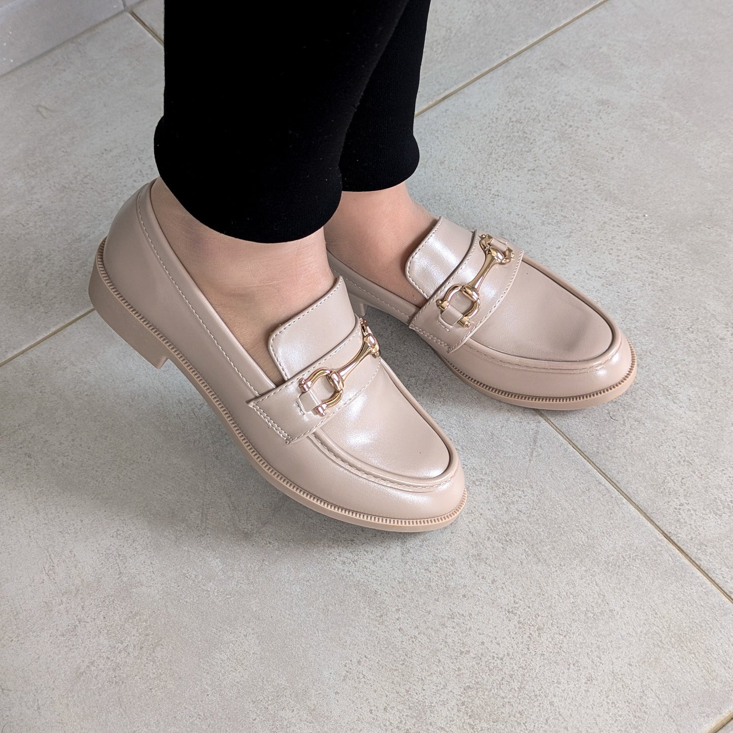 Moccassin New - Beige Foncé Avec Boucle