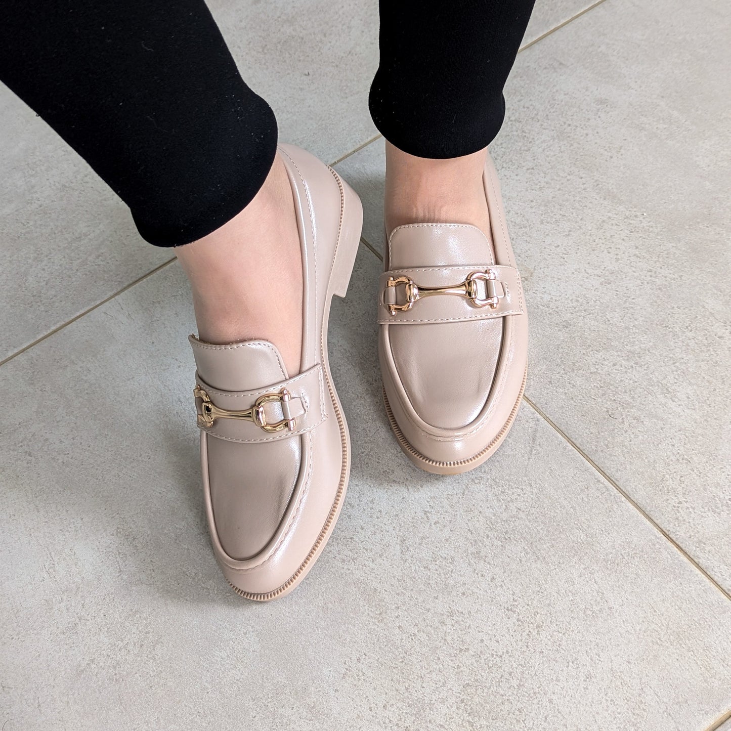 Moccassin New - Beige Foncé Avec Boucle