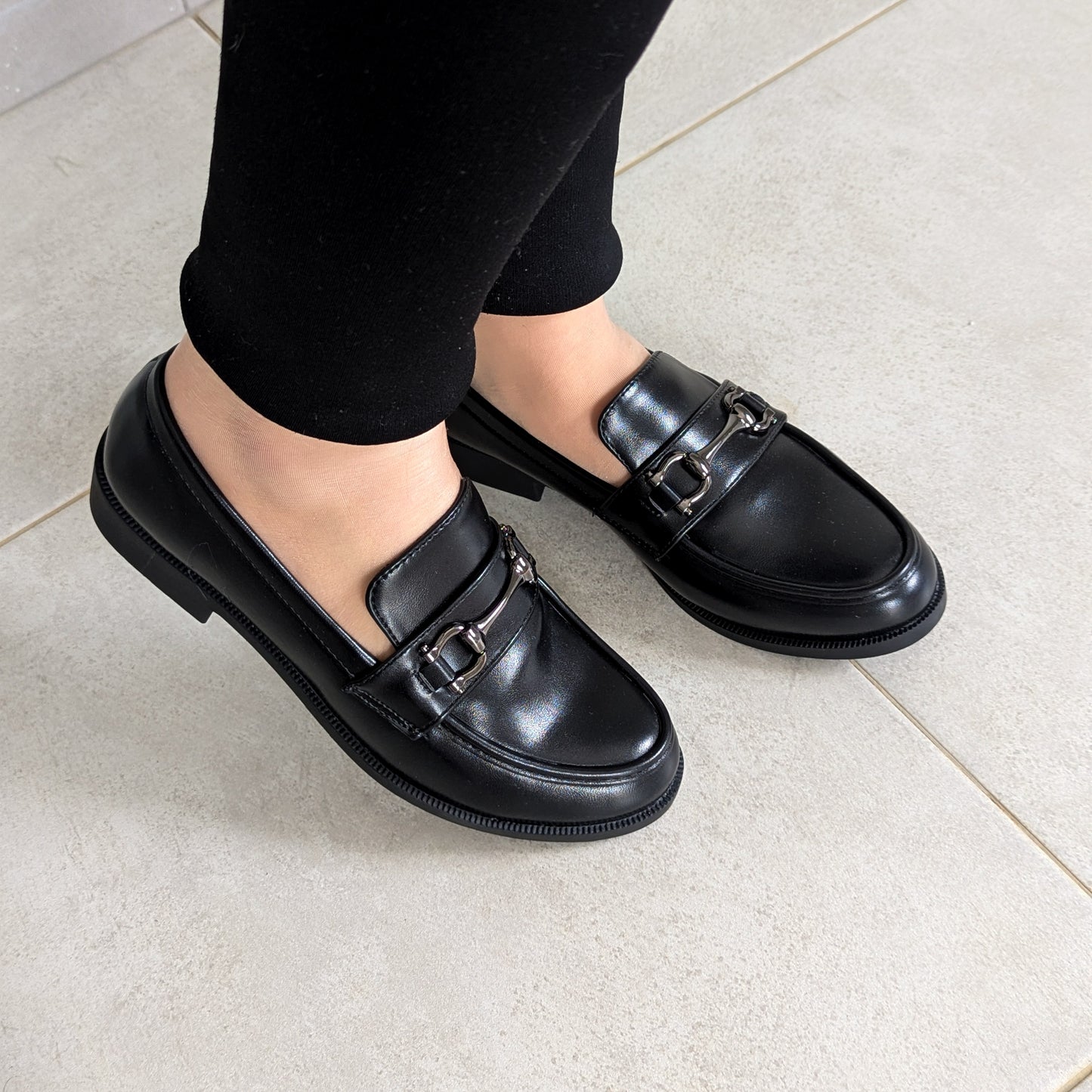 Moccassin New - Noir Mat Avec Boucle
