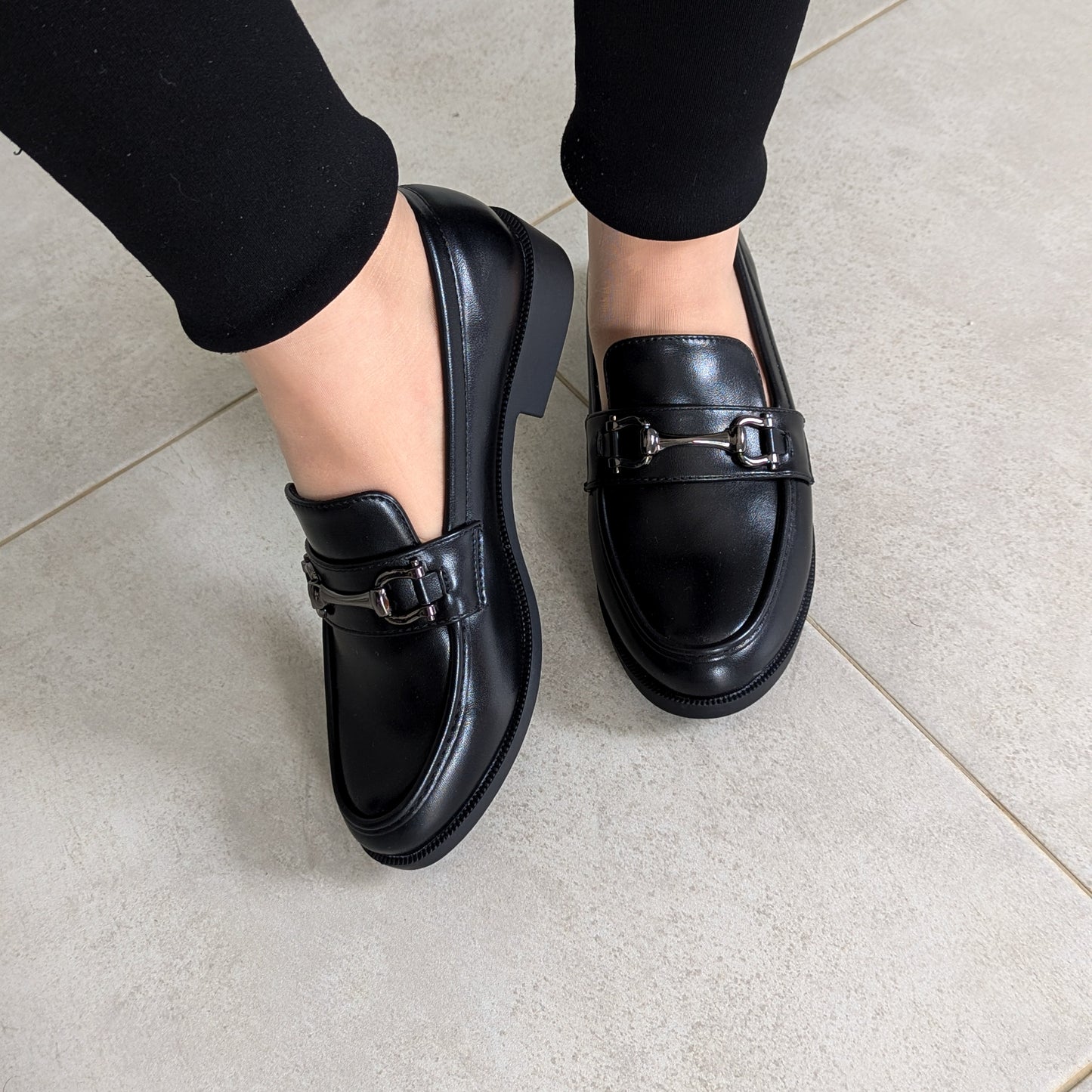 Moccassin New - Noir Mat Avec Boucle