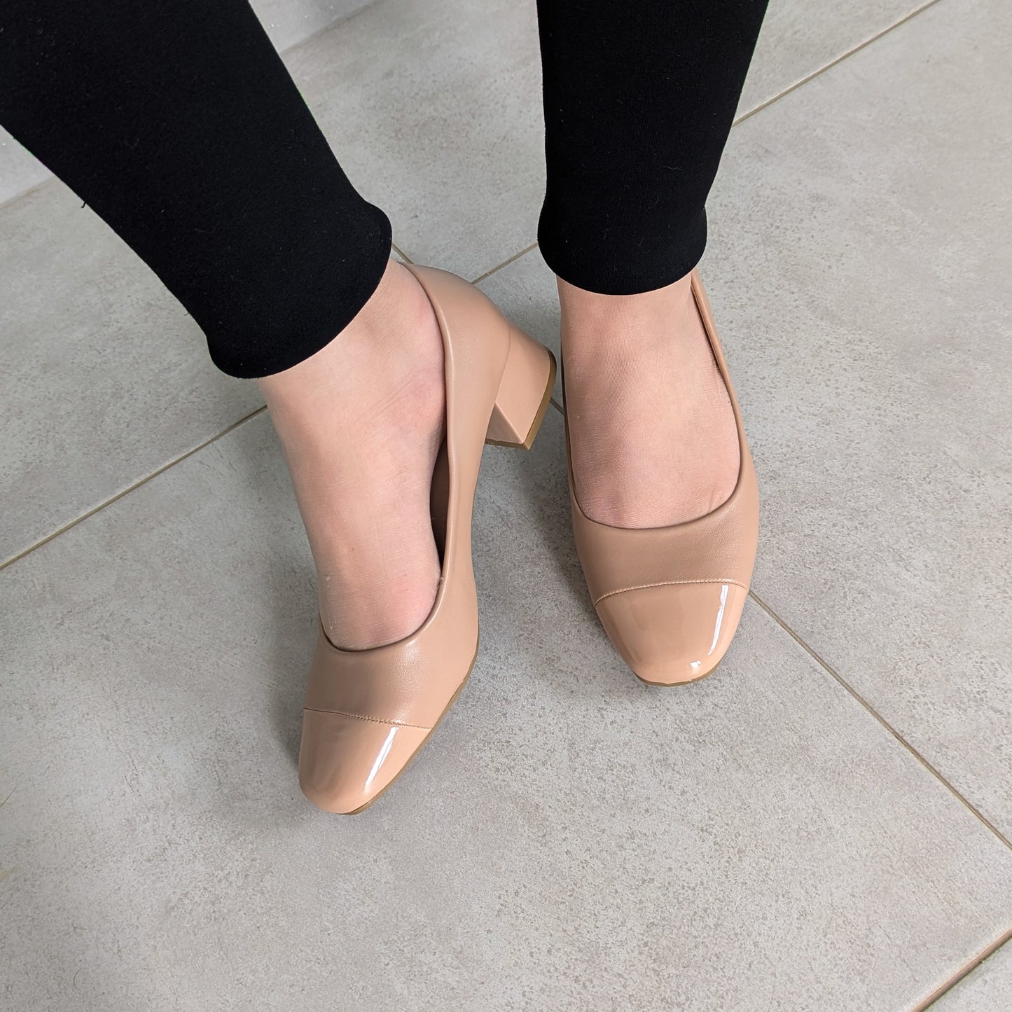Escarpin - Beige Foncé Mat / Glacé