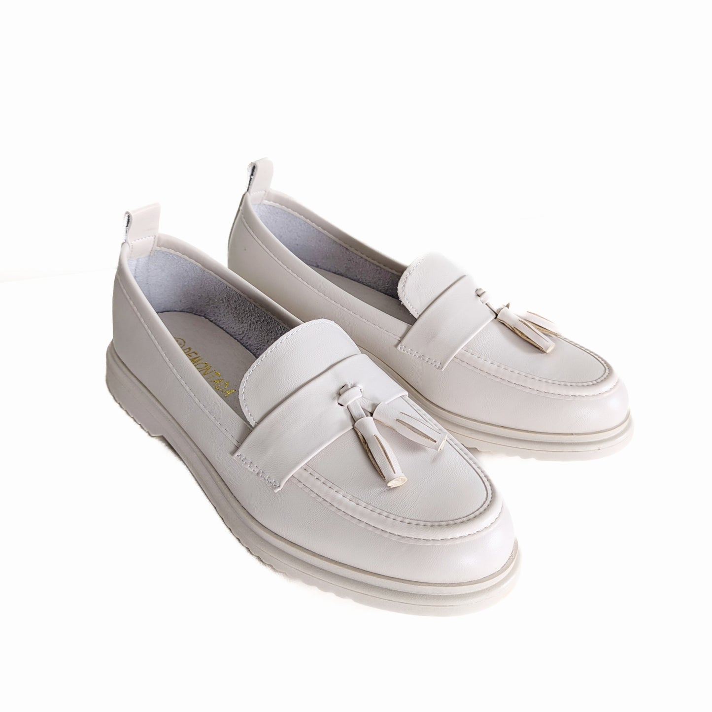 Moccassin New - Blanc Cassé Avec Pendentif