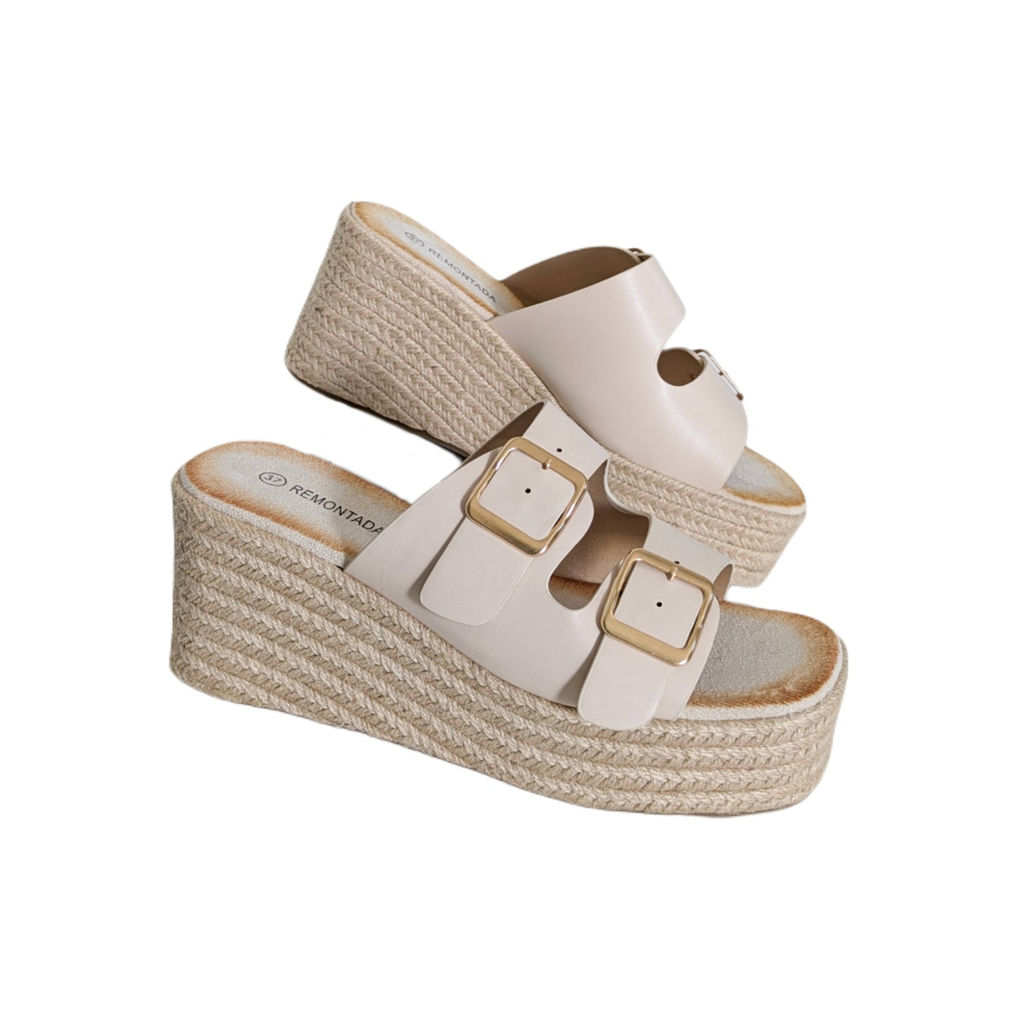 Sandale Compensée - Beige Clair