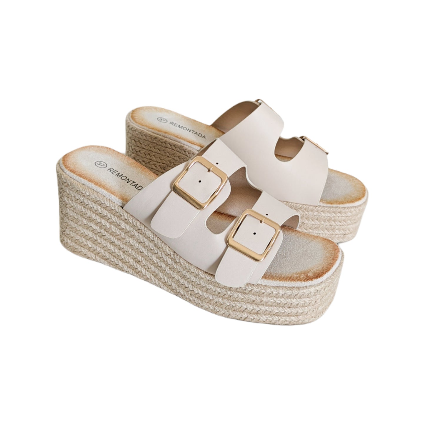 Sandale Compensée - Beige Clair