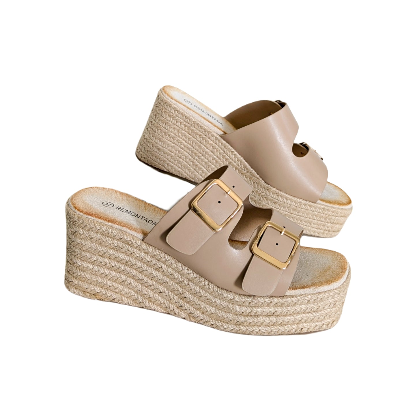 Sandale Compensée - Beige Foncé