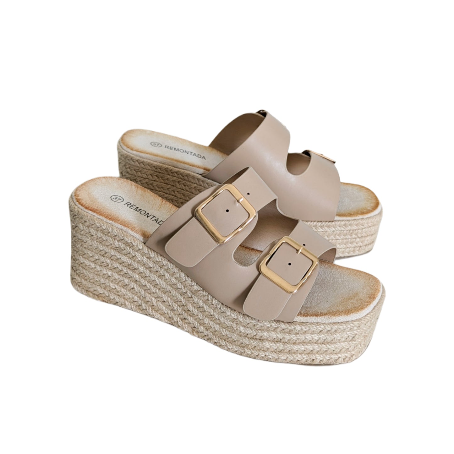 Sandale Compensée - Beige Foncé