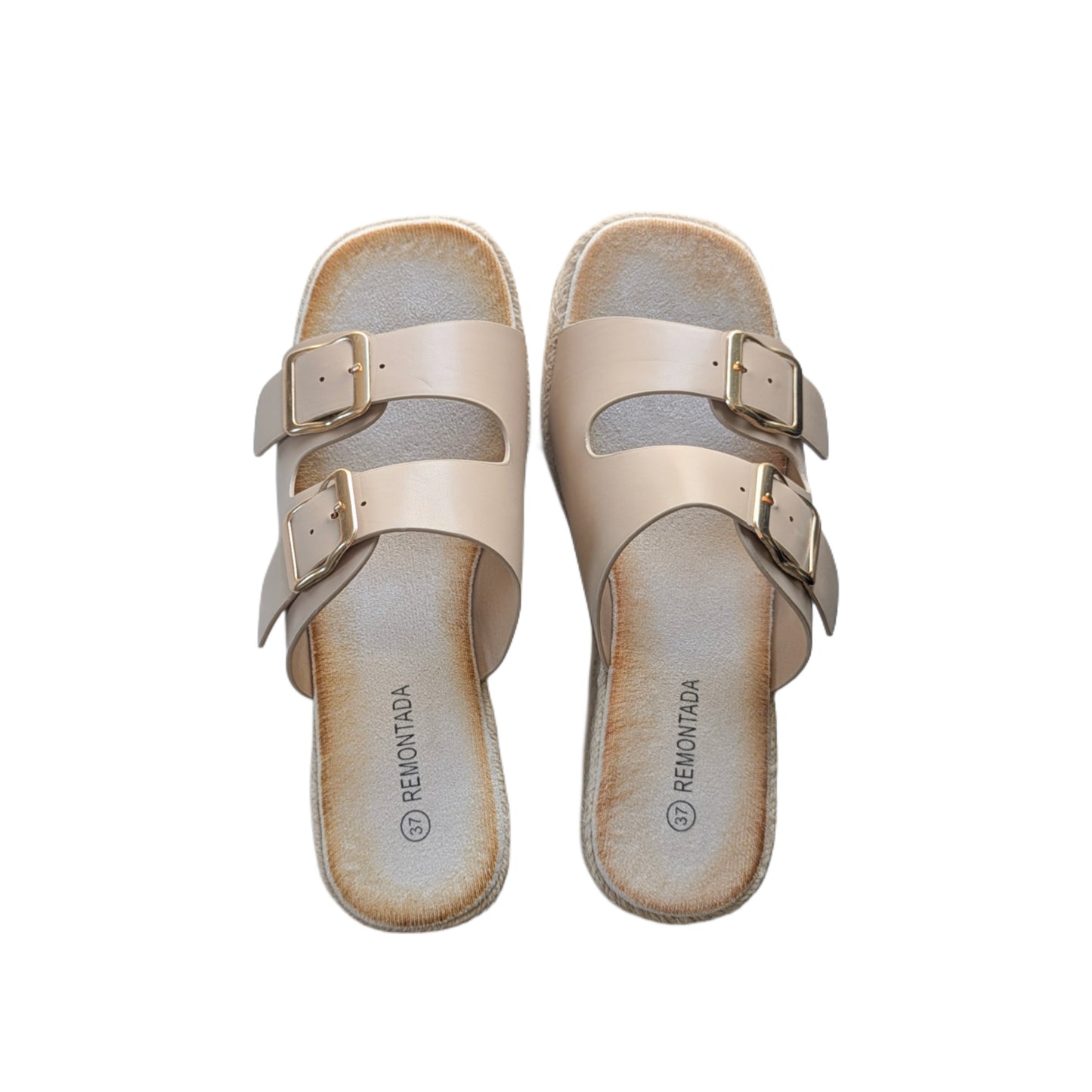 Sandale Compensée - Beige Foncé