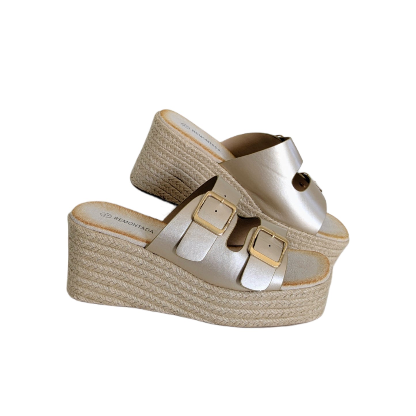 Sandale Compensée - Gold Lisse