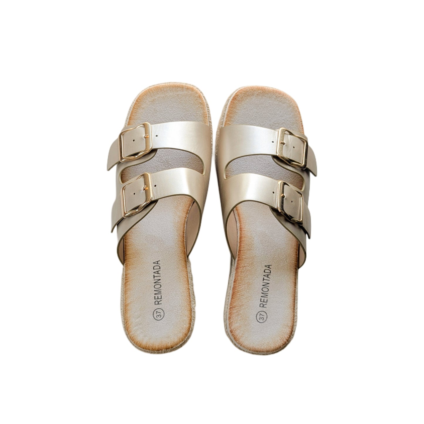 Sandale Compensée - Gold Lisse