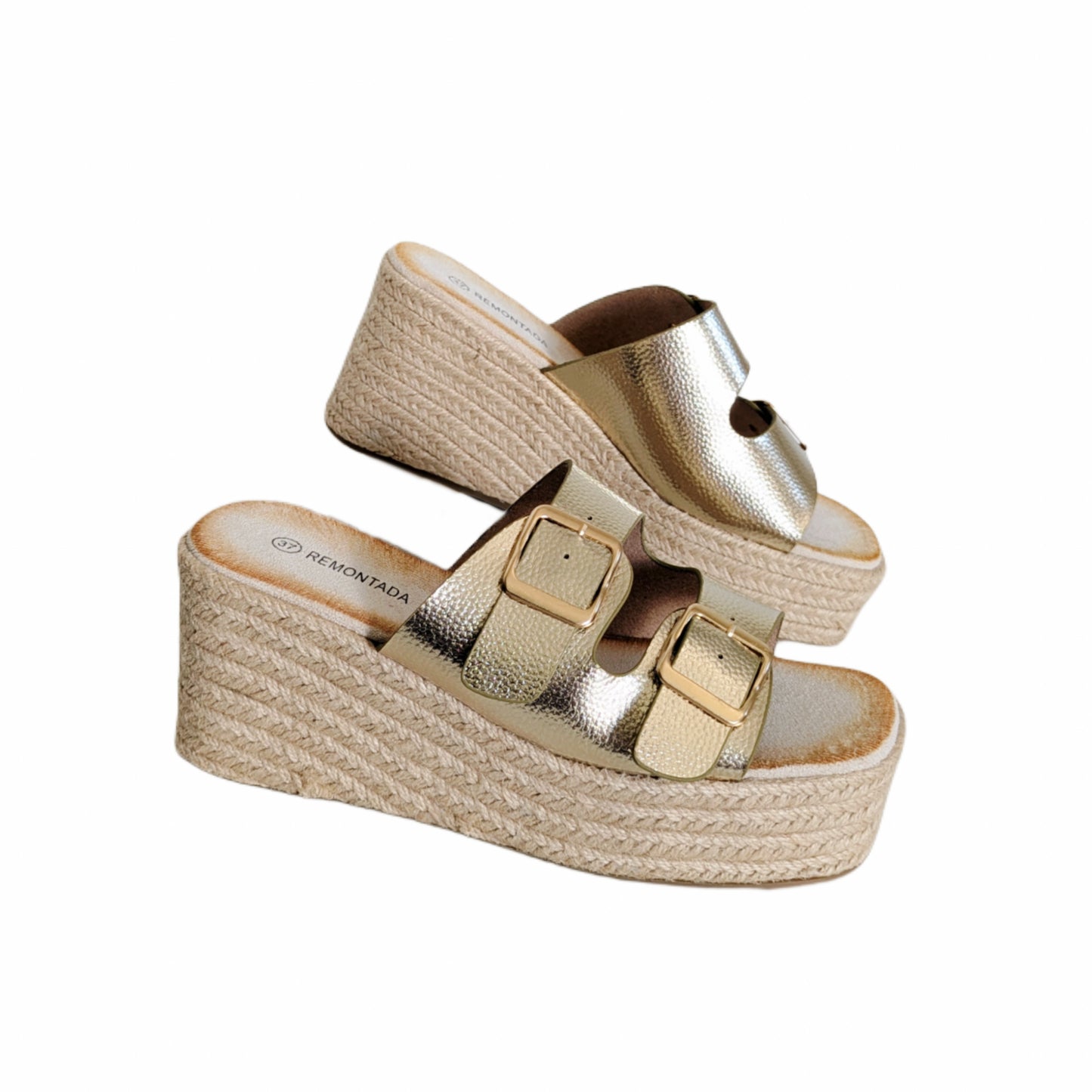 Sandale Compensée - Gold