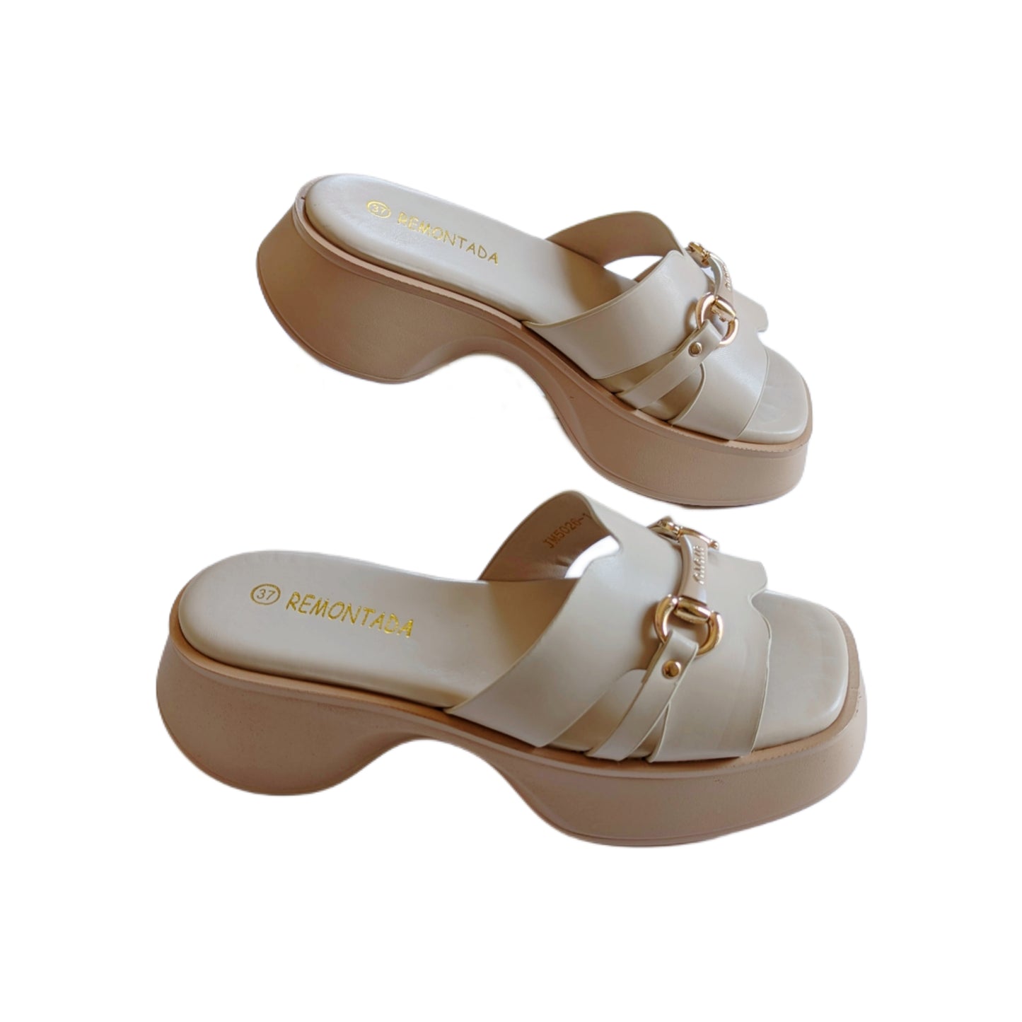 Mule compensée - Beige
