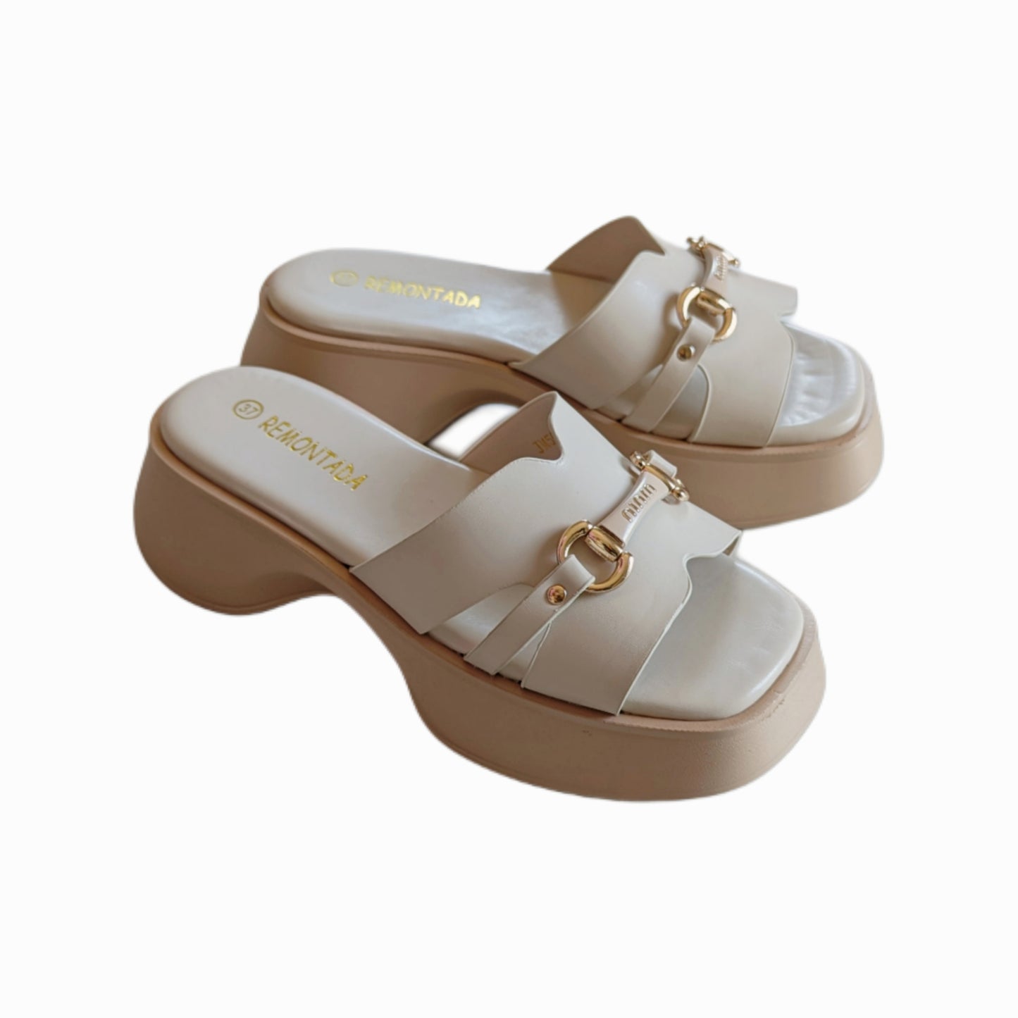 Mule compensée - Beige
