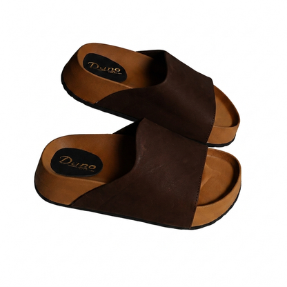 Mule Compensé New Marron fonce