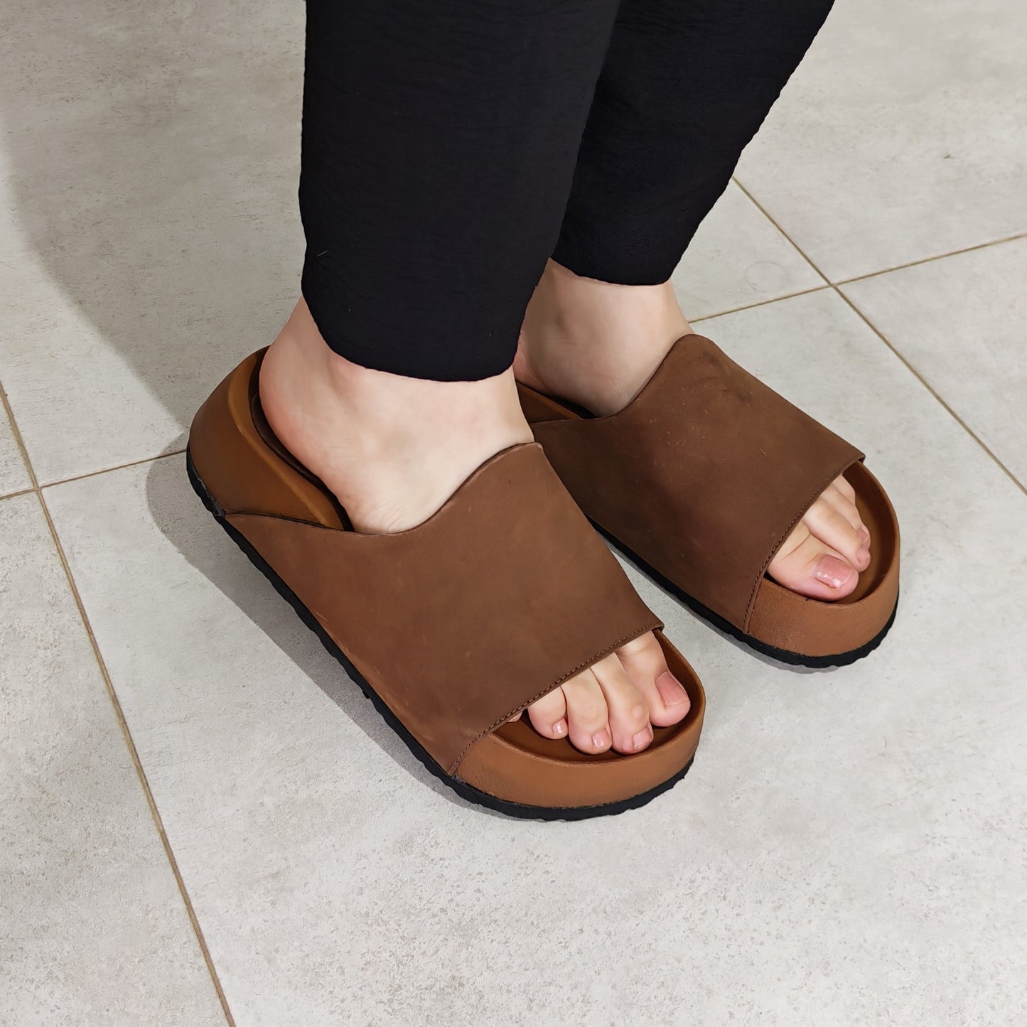 Mule Compensé New Marron chocolat