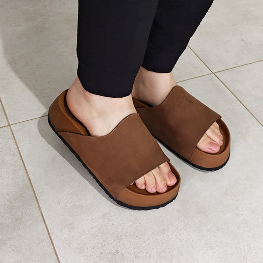 Mule Compensé New Marron chocolat