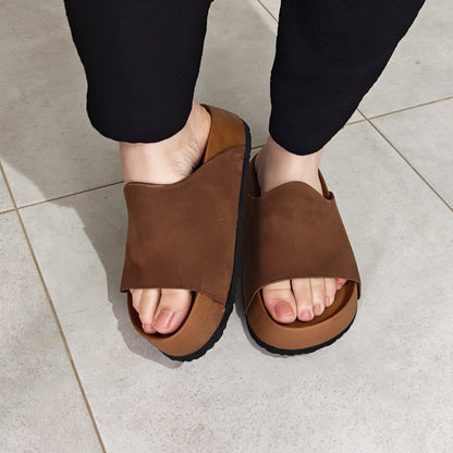 Mule Compensé New Marron chocolat