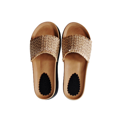 Mule Compensé Beige