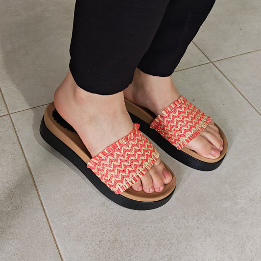 Mule Compensé Orange