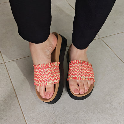 Mule Compensé Orange