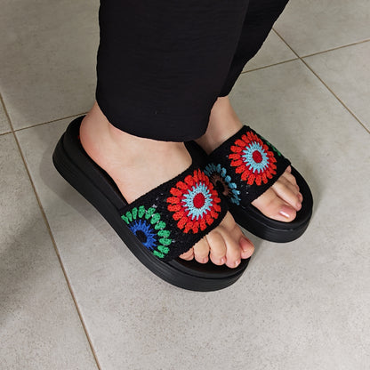 Mule Compensé Orange