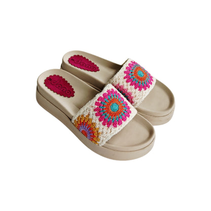 Mule Fleur Beige