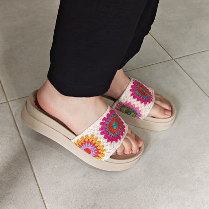 Mule Fleur Beige