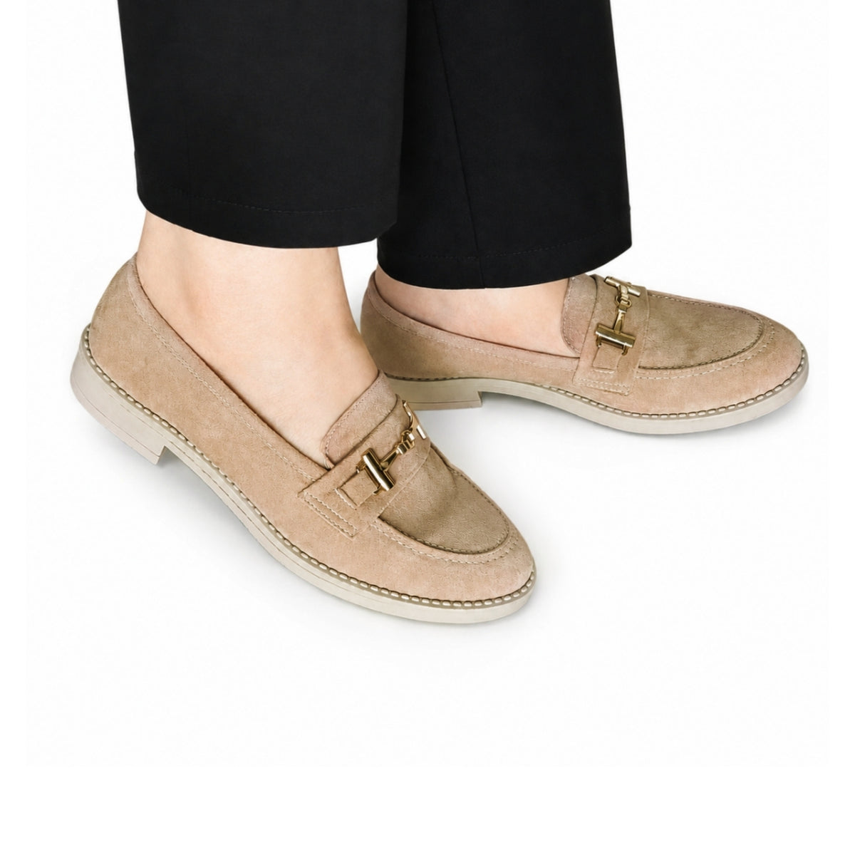 Moccassin - Beige Foncé Avec Boucle Daim